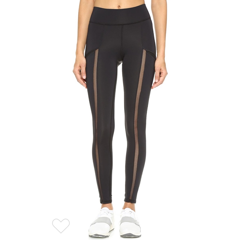 MICHI Borderline Black Mesh Stripe Leggings S